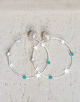 Star Hoops in Fresh Water Pearl