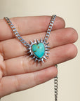 Turquoise Strong Heart chocker / necklace 