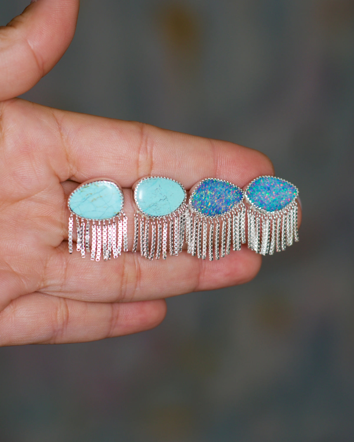 Fringe Earrings in Opal - PRE - ORDER