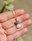 Opal and Shell Necklace in Solid Gold