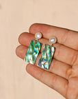 Abalone and Fresh Water Pearl Earrings