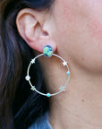 Star Hoops in Turquoise