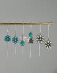 Turquoise Flower Thread Earrings