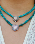 Strong Heart Chocker / Necklace with Turquoise Chain