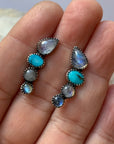Sweet Moonstone and Turquoise Ear Climber