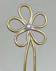 Pearl Flower Hair Pin Jeweller’s Brass