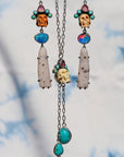 Queen Skull, Tourmaline and Turquoise Necklace