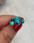 Turquoise Gold dot ring. Size 7