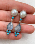 Fresh Water Pearl and Moonstone Earring