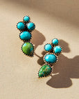 Sweetheart Turquoise Ear Climber Pair - Sterling Silver