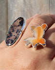 Montana Agate and Carnelian Fish open ring