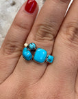 Turquoise Gold dot ring. Size 7.6