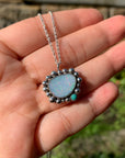 Opal and Turquoise dot pendant.