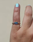 14k Gold and Sterling Australian Opal ring - Size 4.5p
