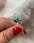 Gold Turquoise Solitaire ring. Size 7.15