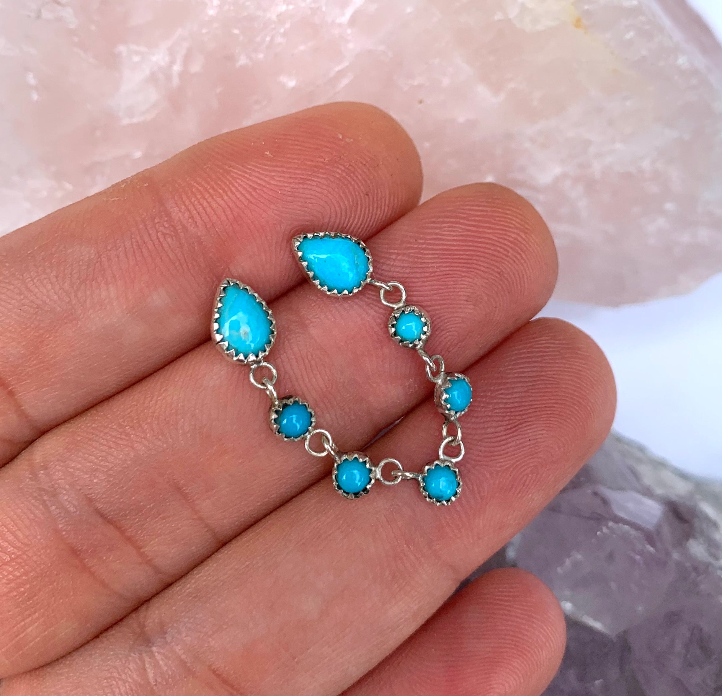 Turquoise Double Stud with Chain
