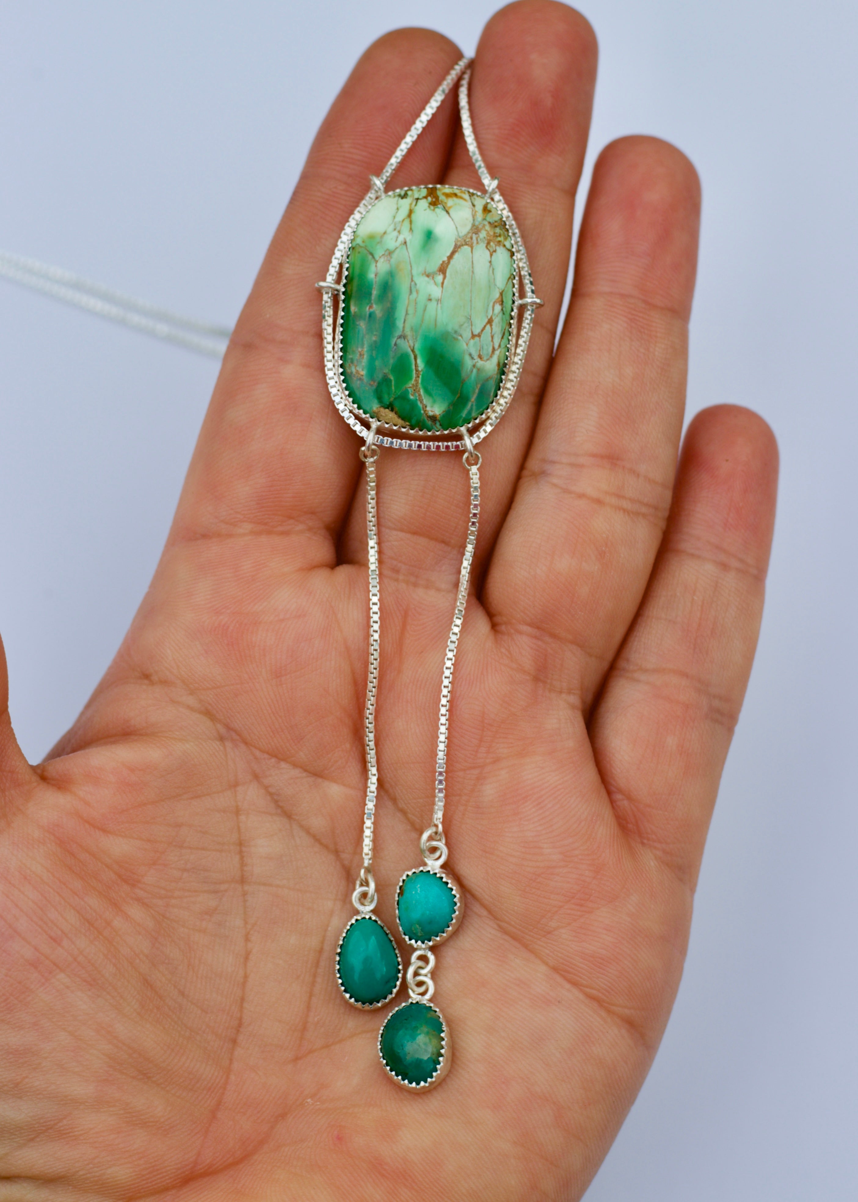 Hang in There. AUS Variscite Lariat Necklace