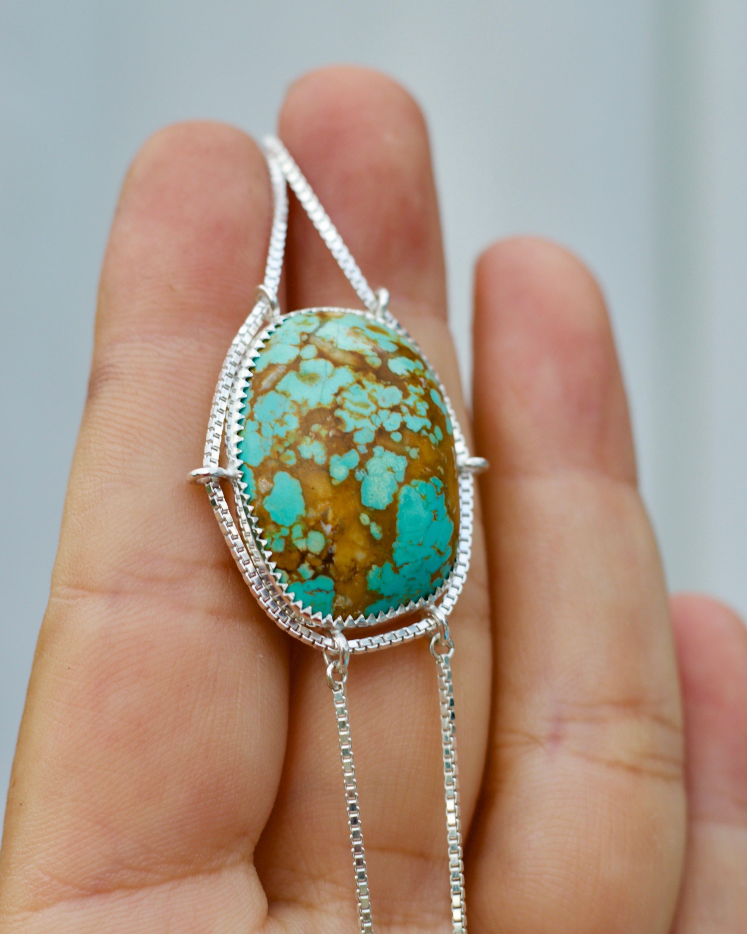 Hang in There. AUS Turquoise Lariat Necklace