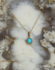 14k Gold Fox Turquoise Necklace (18”Chain)