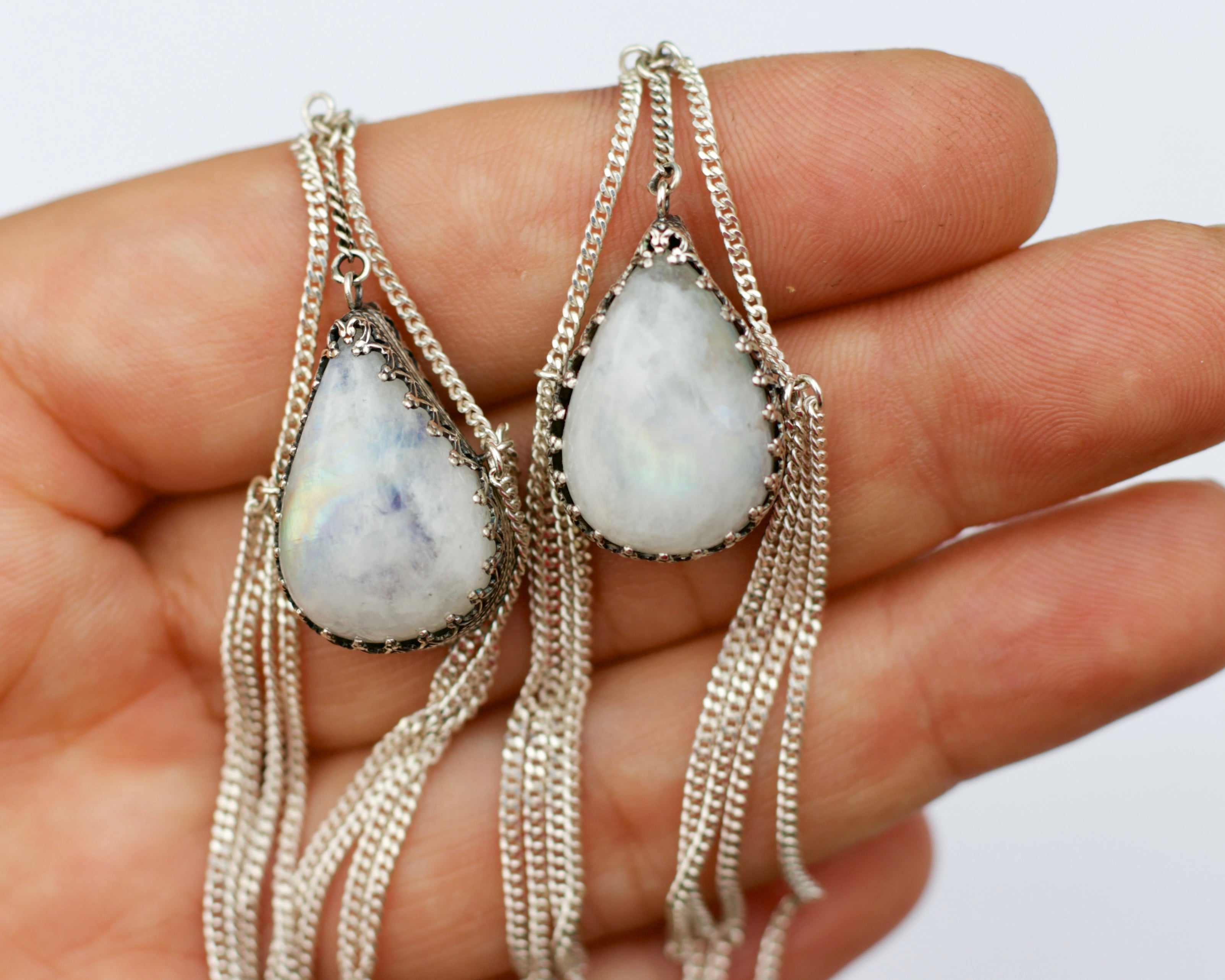 Double Earrings Turquoise and Moonstone