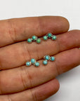 Triple Turquoise Studs pair