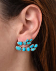 Turquoise Ear Climber with Ear Jacket Pair
