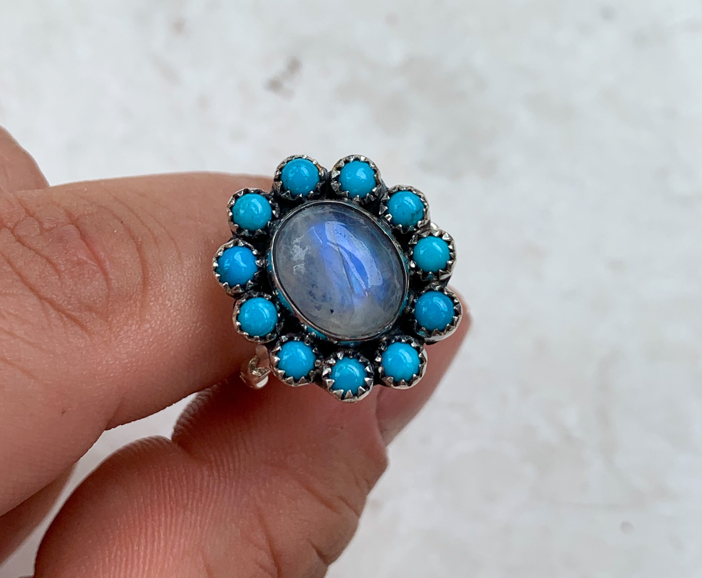 Moonstone and Turquoise Heirloom ring