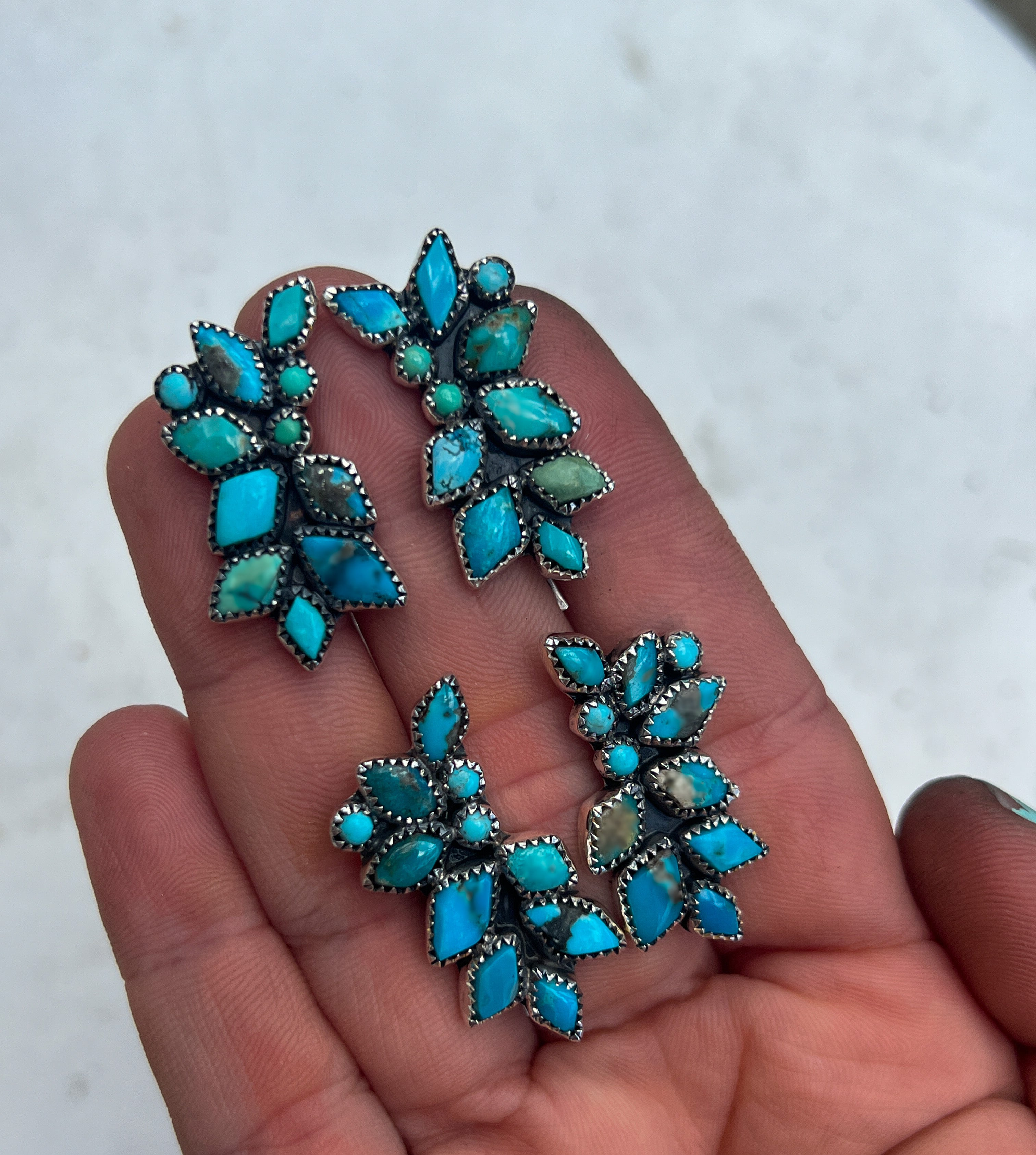 All Turquoise Dreaming Climber and Drop Earrings 