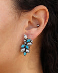 Turquoise and Pearl Dreaming Climber and Drop Earrings 