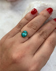 Gold Turquoise Solitaire ring. Size 7.15