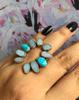 Open Arms Turquoise and Opal Ring.