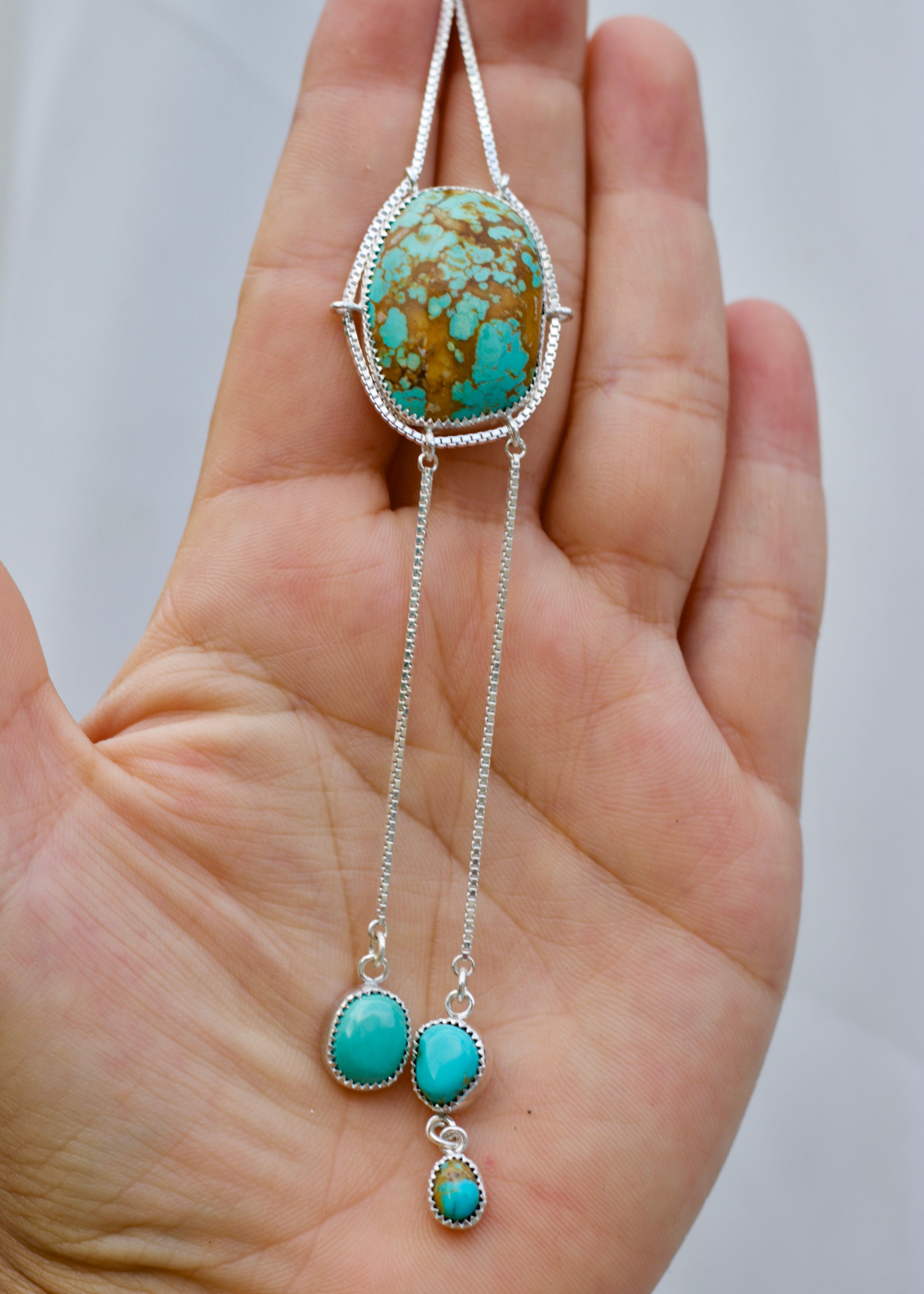 Hang in There. AUS Turquoise Lariat Necklace