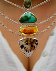 Montana Agate, Amber and Turquoise Necklace