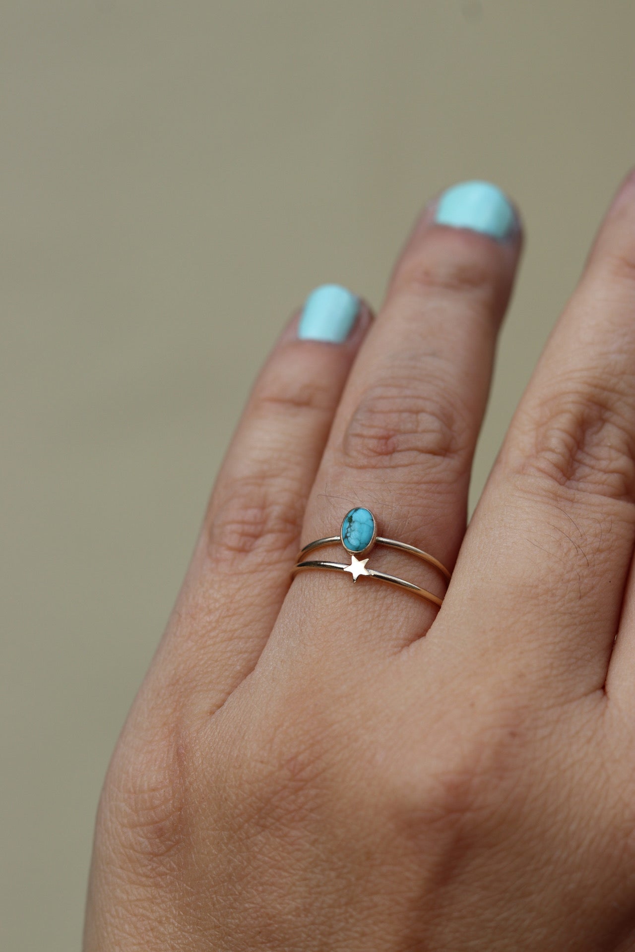 Gold Star stacker ring - size 9