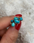 Turquoise Gold dot ring. Size 7