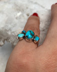 Turquoise Gold dot ring. Size 7