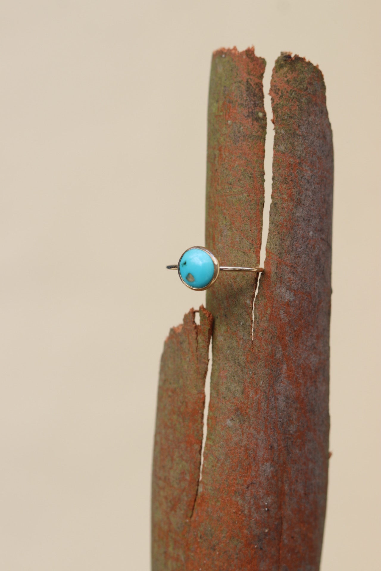Turquoise in Gold ring - Size 7.15