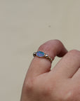 14k Gold and Sterling Australian Opal ring - Size 4.5p