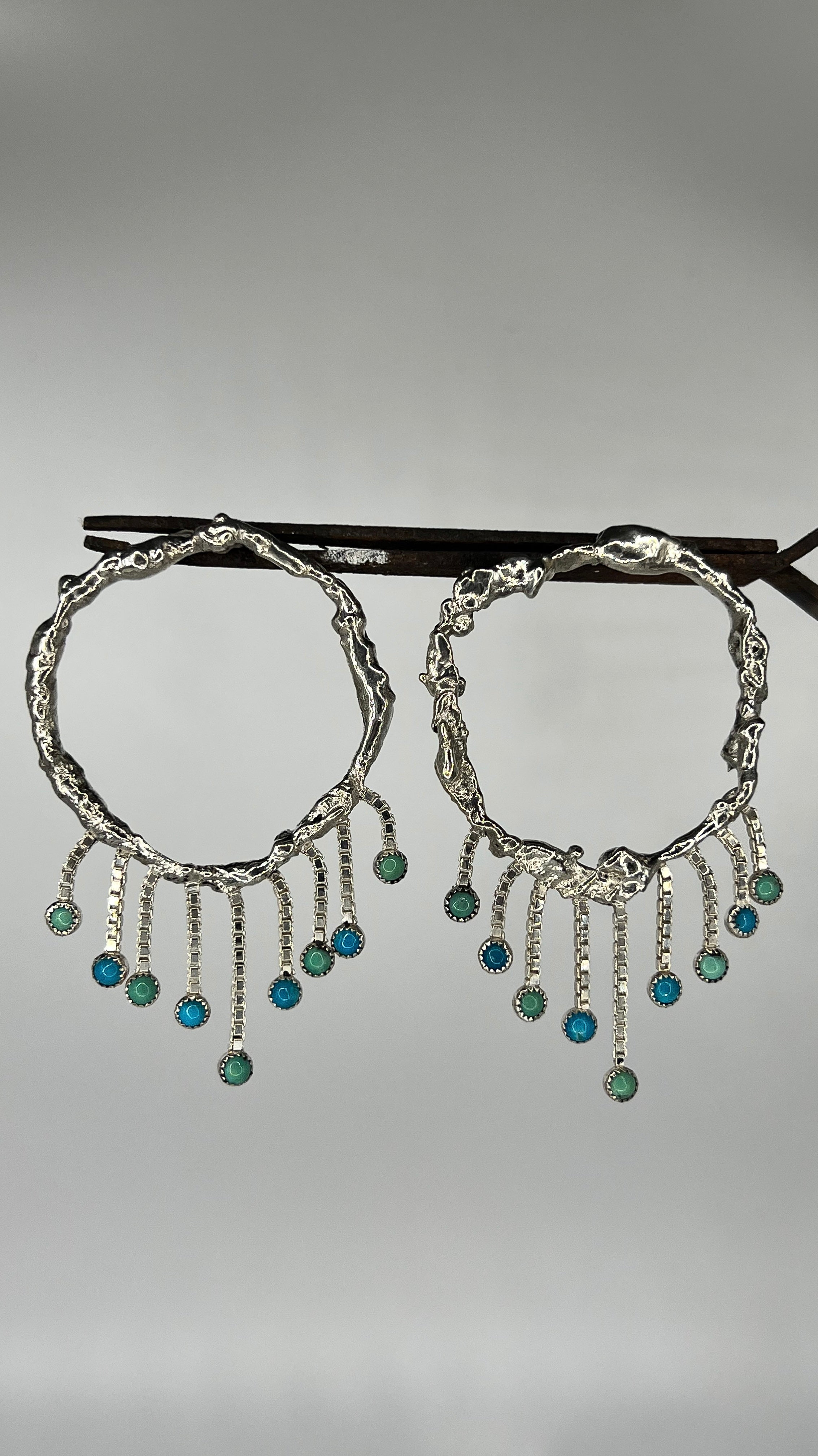 Dripping in Turquoise Hoops
