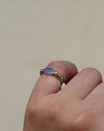 14k Gold and Sterling Australian Opal ring - Size 4.5p