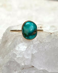 Gold Turquoise Solitaire ring. Size 7.15