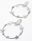 Rainbow Moonstone Star Hoops