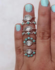 Herkimer and Turquoise Band Duo - size 7