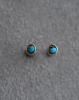 Turquoise and gold mini studs.