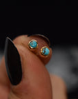 Turquoise and gold mini studs.