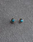 Turquoise and gold mini studs.